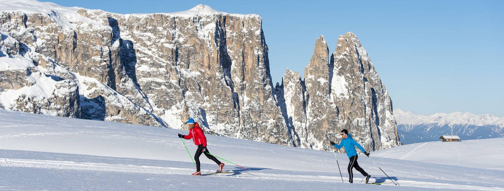 Cross-country skiing on probably South Tyrol